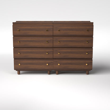 Stava Modular Drawer System | Solid Walnut/Teak/Oak Wood (4x2) | 5.5 Feet Length