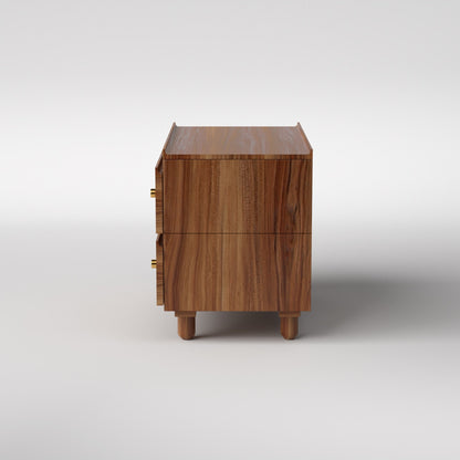 Stava Bedside Table | Solid Walnut/Teak/Oak Wood | 3 Feet Length