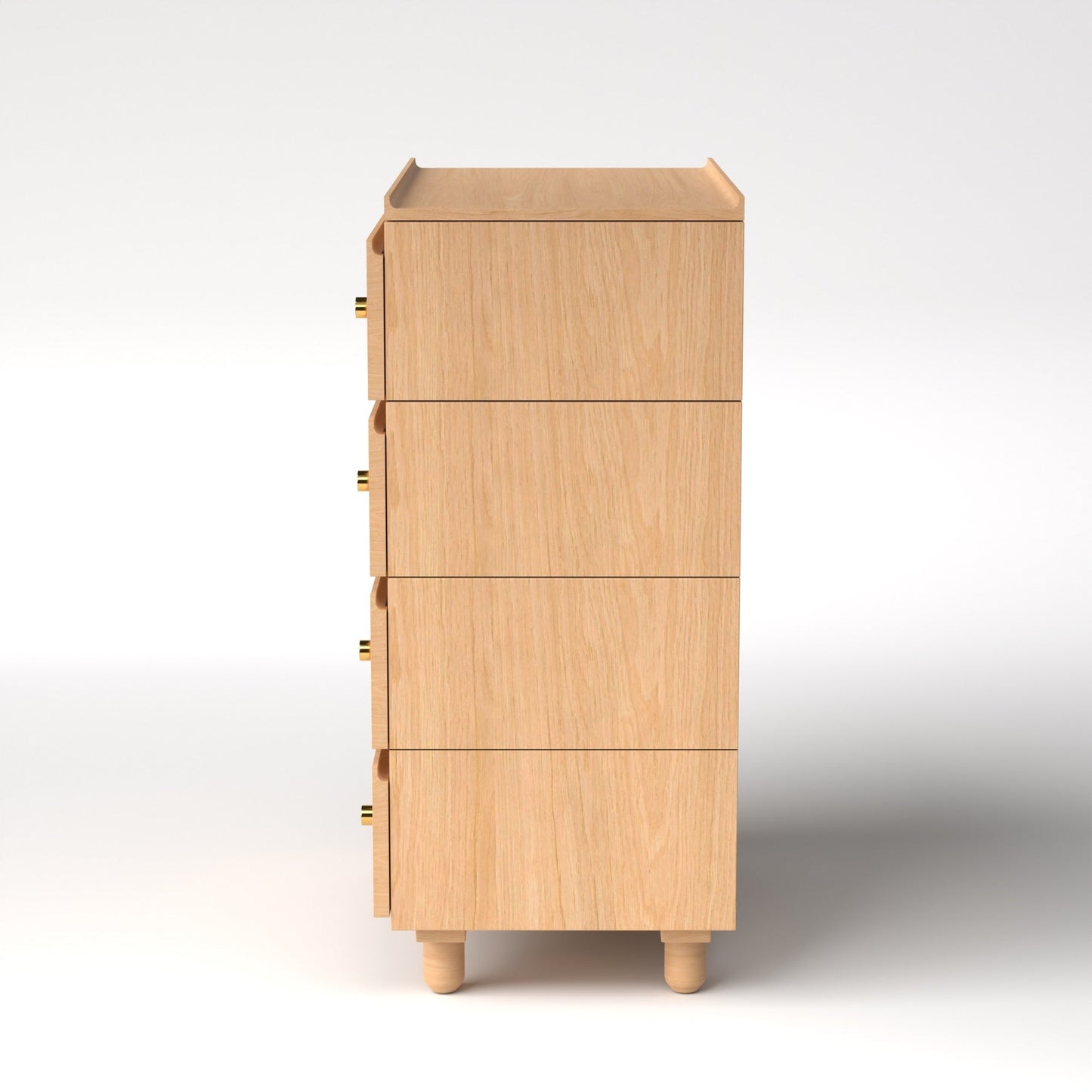 Stava Modular Drawer System | Solid Walnut/Teak/Oak Wood (4x1) | 3 Feet Length