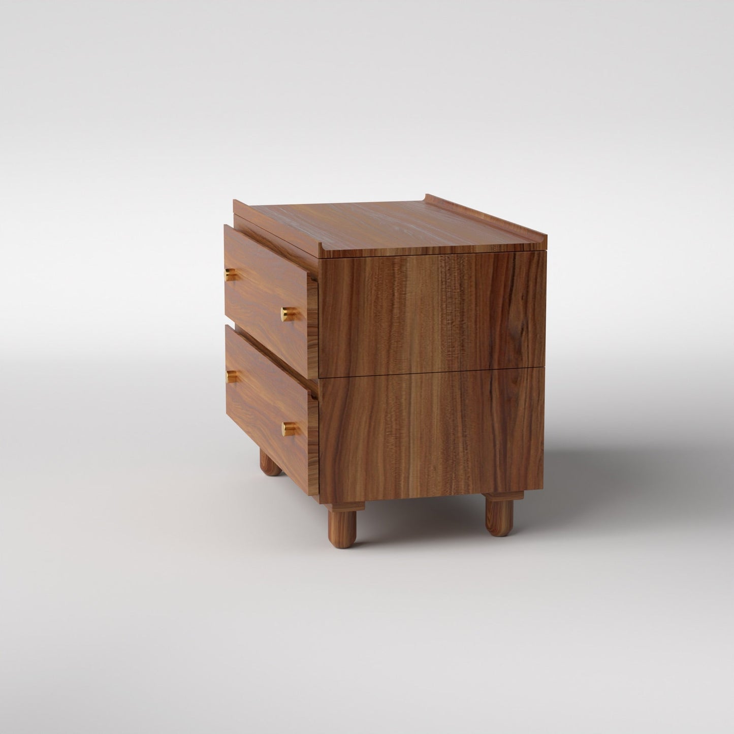 Stava Bedside Table | Solid Walnut/Teak/Oak Wood | 3 Feet Length