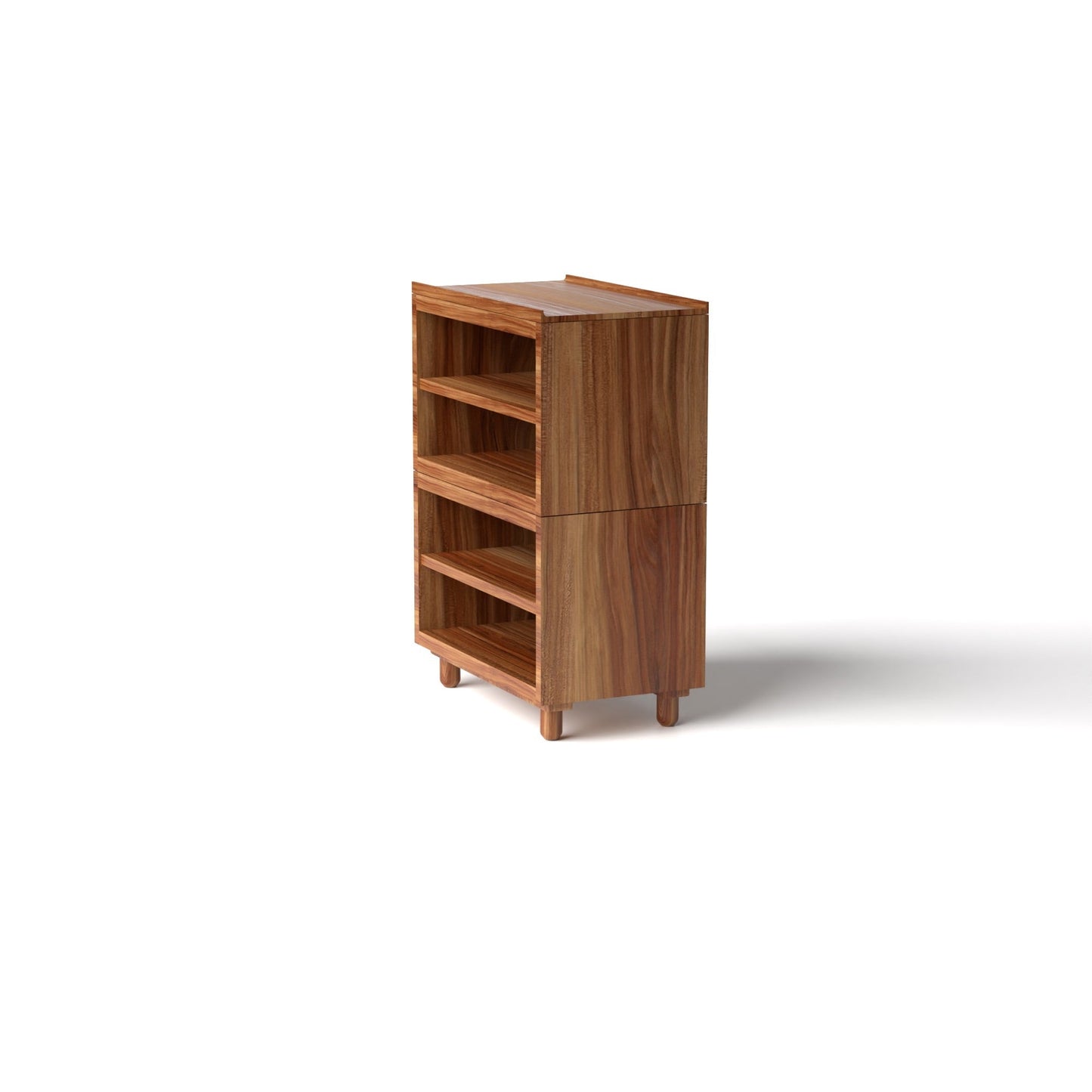 Stava Modular Shelving System | Solid Walnut/Teak/Oak Wood (4x1) | 3 Feet Length