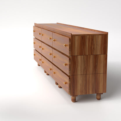Stava Modular Drawer System | Solid Walnut/Teak/Oak Wood (3x3) | 8 Feet Length