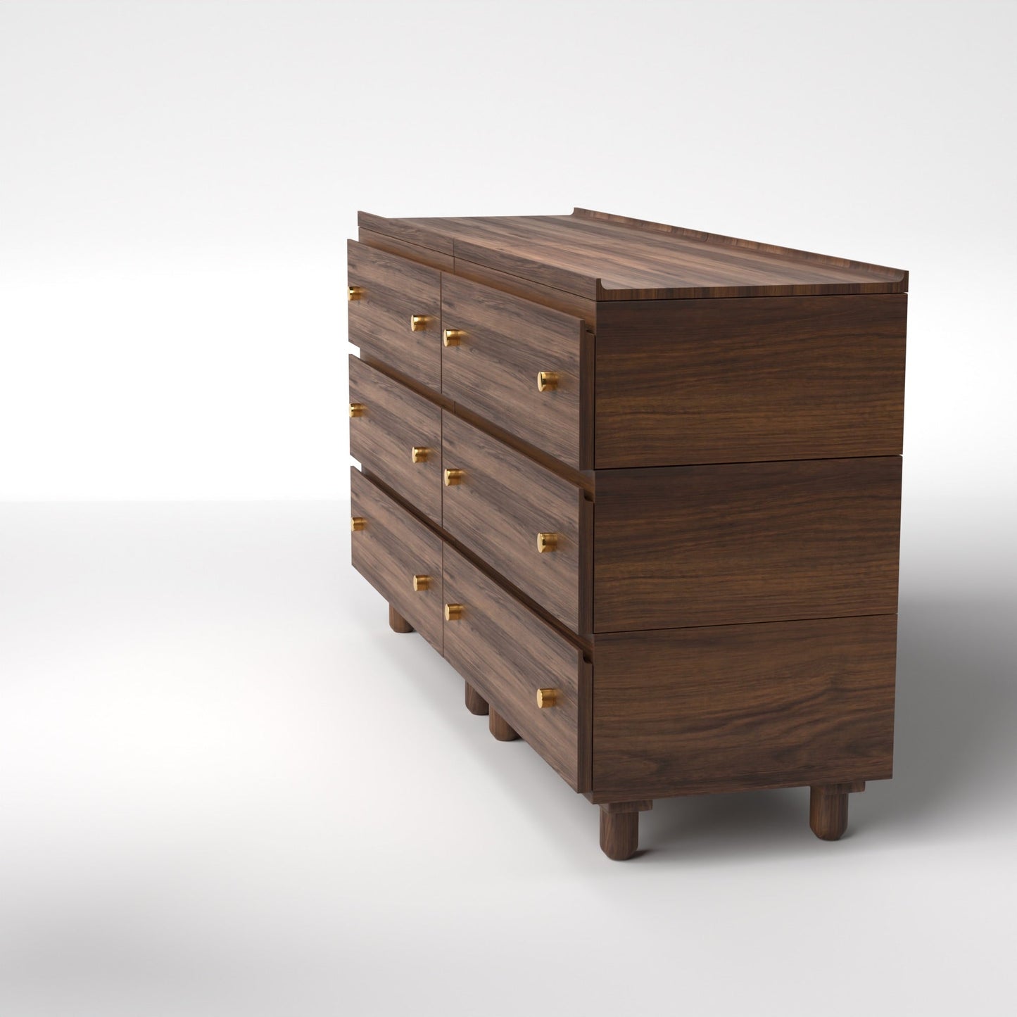 Stava Modular Drawer System | Solid Walnut/Teak/Oak Wood (3x2) | 5.5 Feet Length