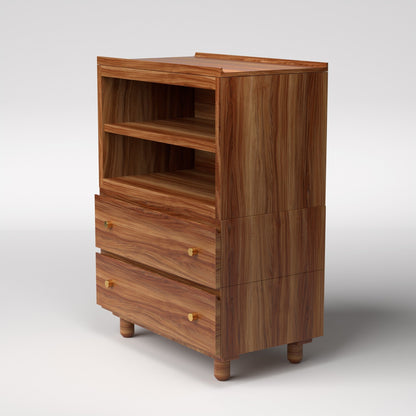 Stava Modular Credenza System | Solid Walnut/Teak/Oak Wood (4x1) | 3 Feet Length