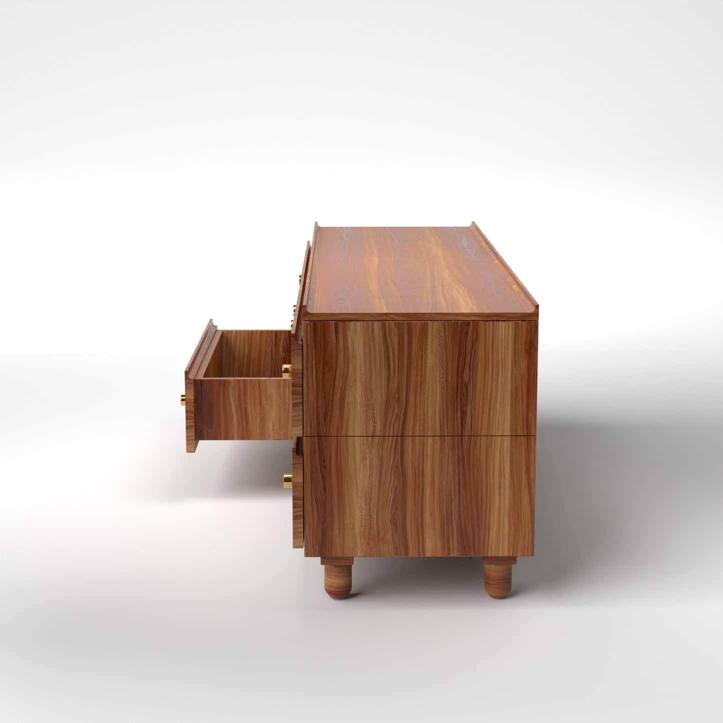 Stava Modular Drawer System | Solid Walnut/Teak/Oak Wood (2x2) | 5.5 Feet Length