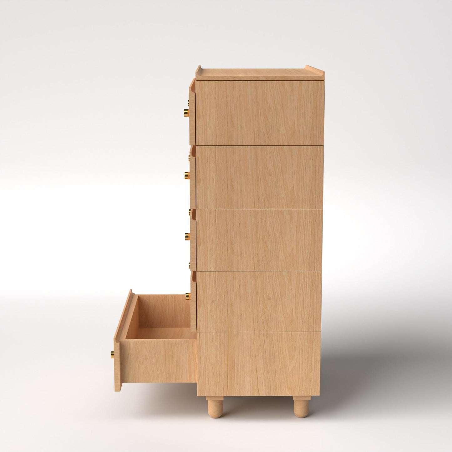 Stava Modular Drawer System | Solid Walnut/Teak/Oak Wood (5x1) | 3 Feet Length