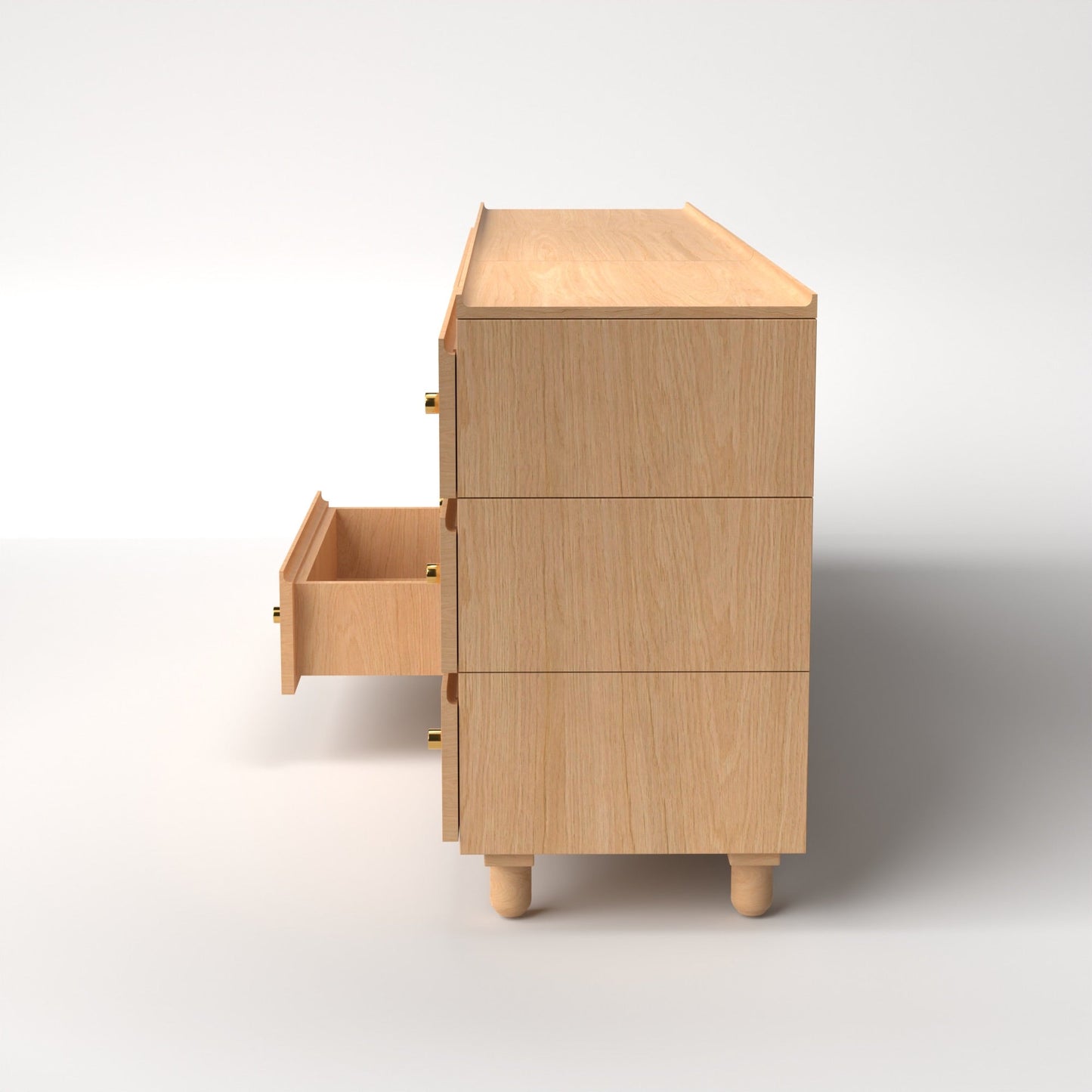 Stava Modular Drawer System | Solid Walnut/Teak/Oak Wood (3x3) | 8 Feet Length