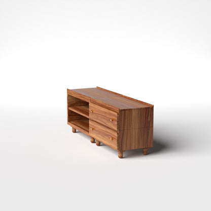 Stava Modular Credenza System | Solid Walnut/Teak/Oak Wood (2x2) | 5.5 Feet Length