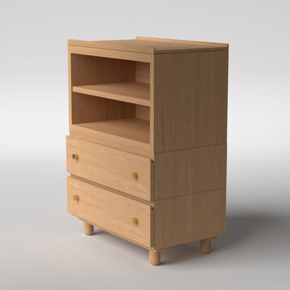 Stava Modular Credenza System | Solid Walnut/Teak/Oak Wood (4x1) | 3 Feet Length