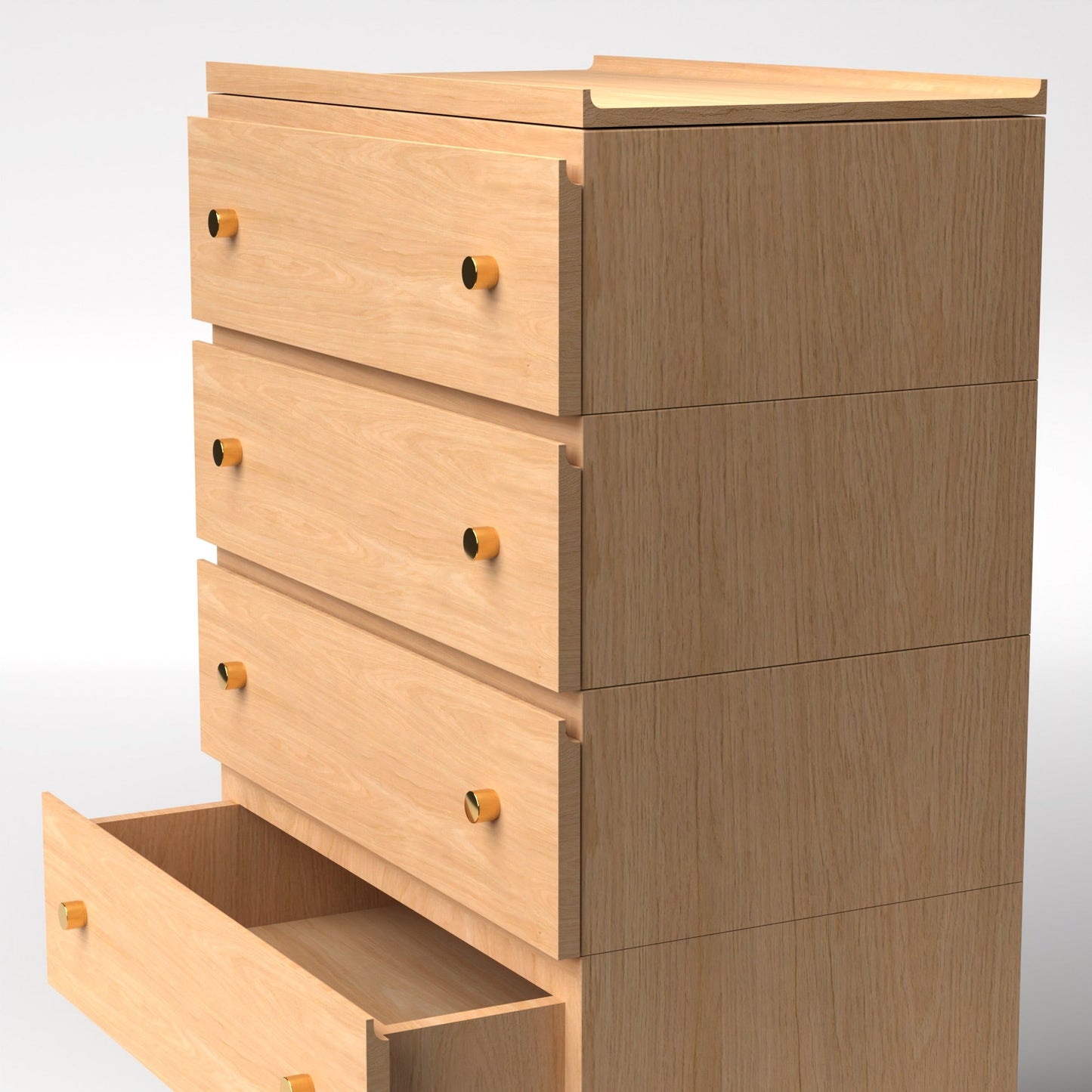 Stava Modular Drawer System | Solid Walnut/Teak/Oak Wood (4x1) | 3 Feet Length