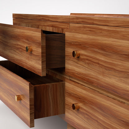 Stava Modular Drawer System | Solid Walnut/Teak/Oak Wood (2x2) | 5.5 Feet Length