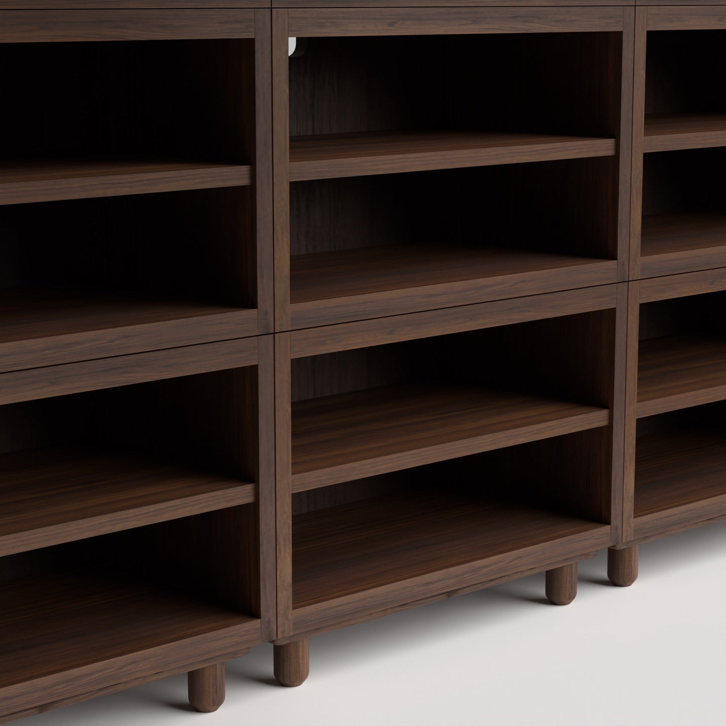 Stava Modular Shelving System | Solid Walnut/Teak/Oak Wood (4x3) | 8 Feet Length