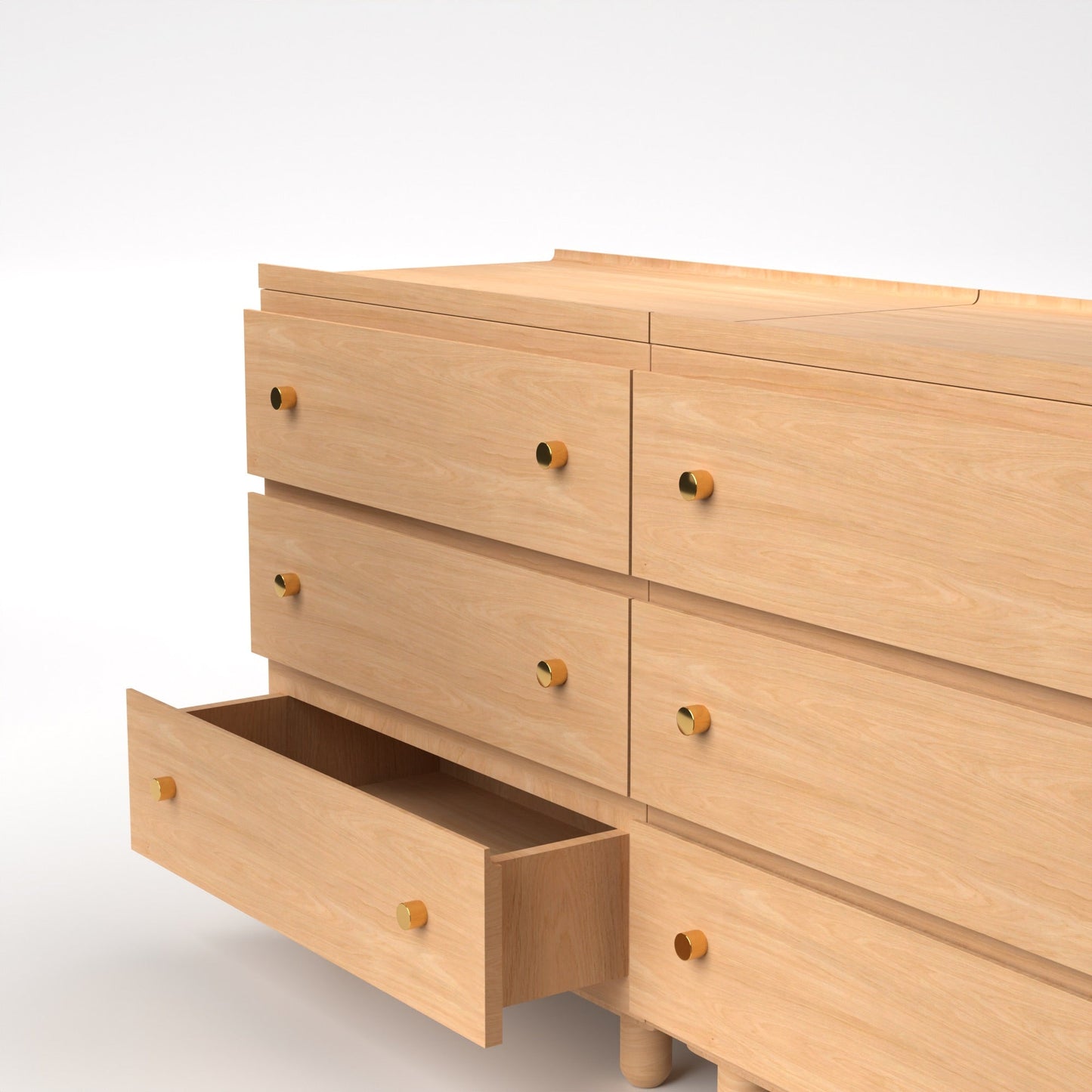 Stava Modular Drawer System | Solid Walnut/Teak/Oak Wood (3x2) | 5.5 Feet Length