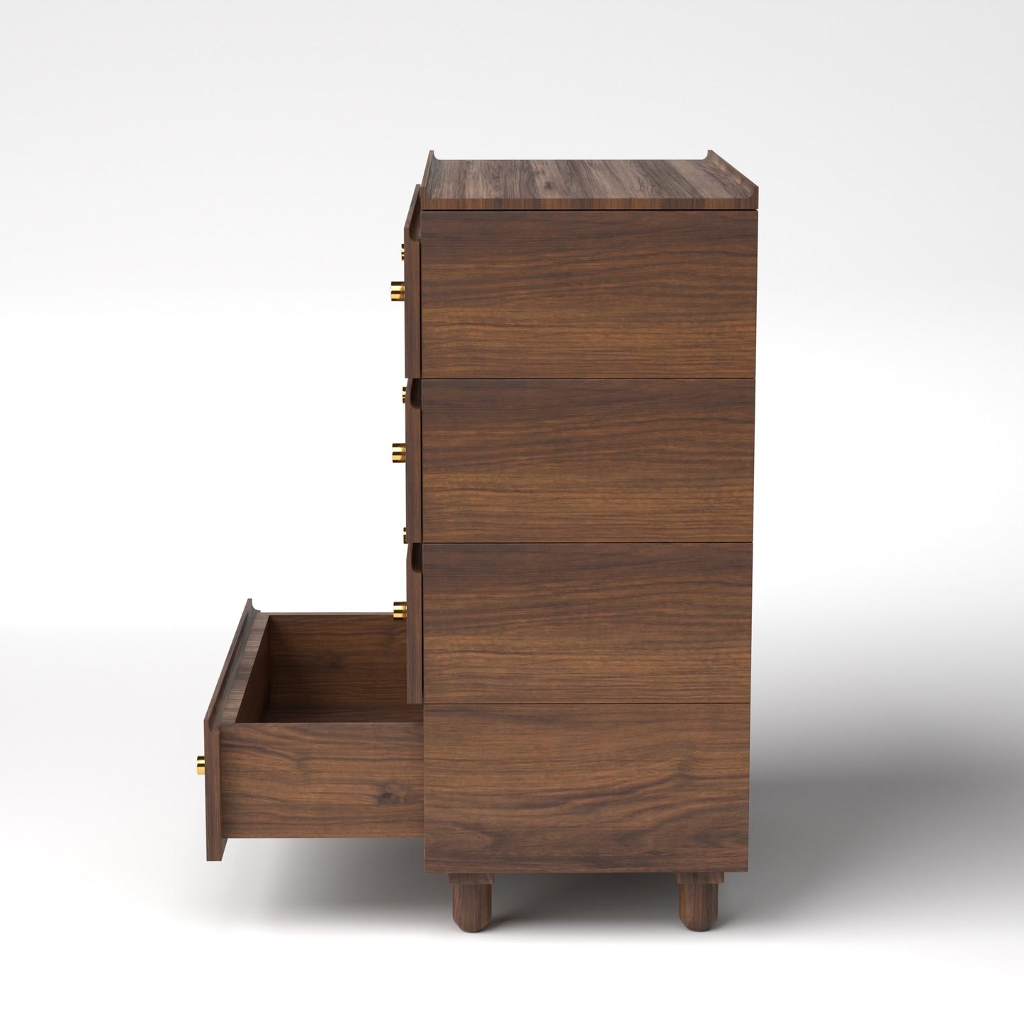 Stava Modular Drawer System | Solid Walnut/Teak/Oak Wood (4x1) | 3 Feet Length