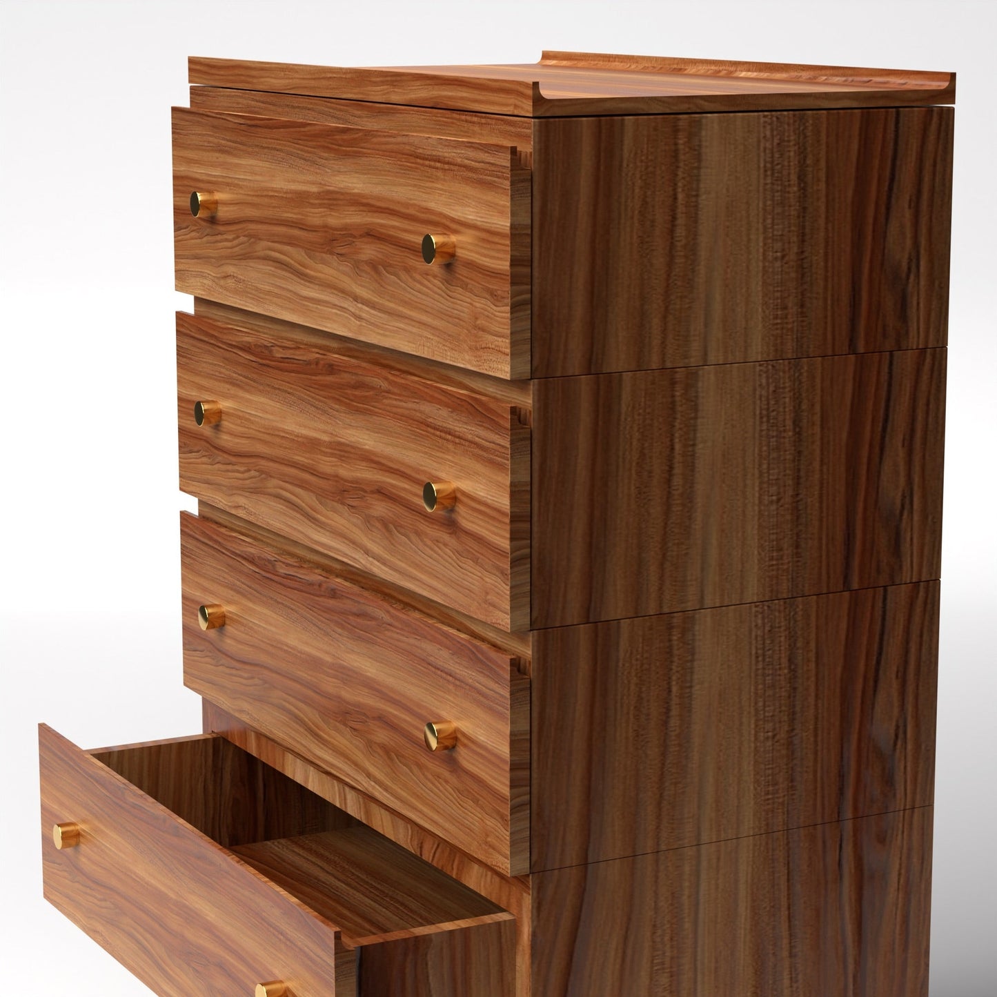 Stava Modular Drawer System | Solid Walnut/Teak/Oak Wood (4x1) | 3 Feet Length
