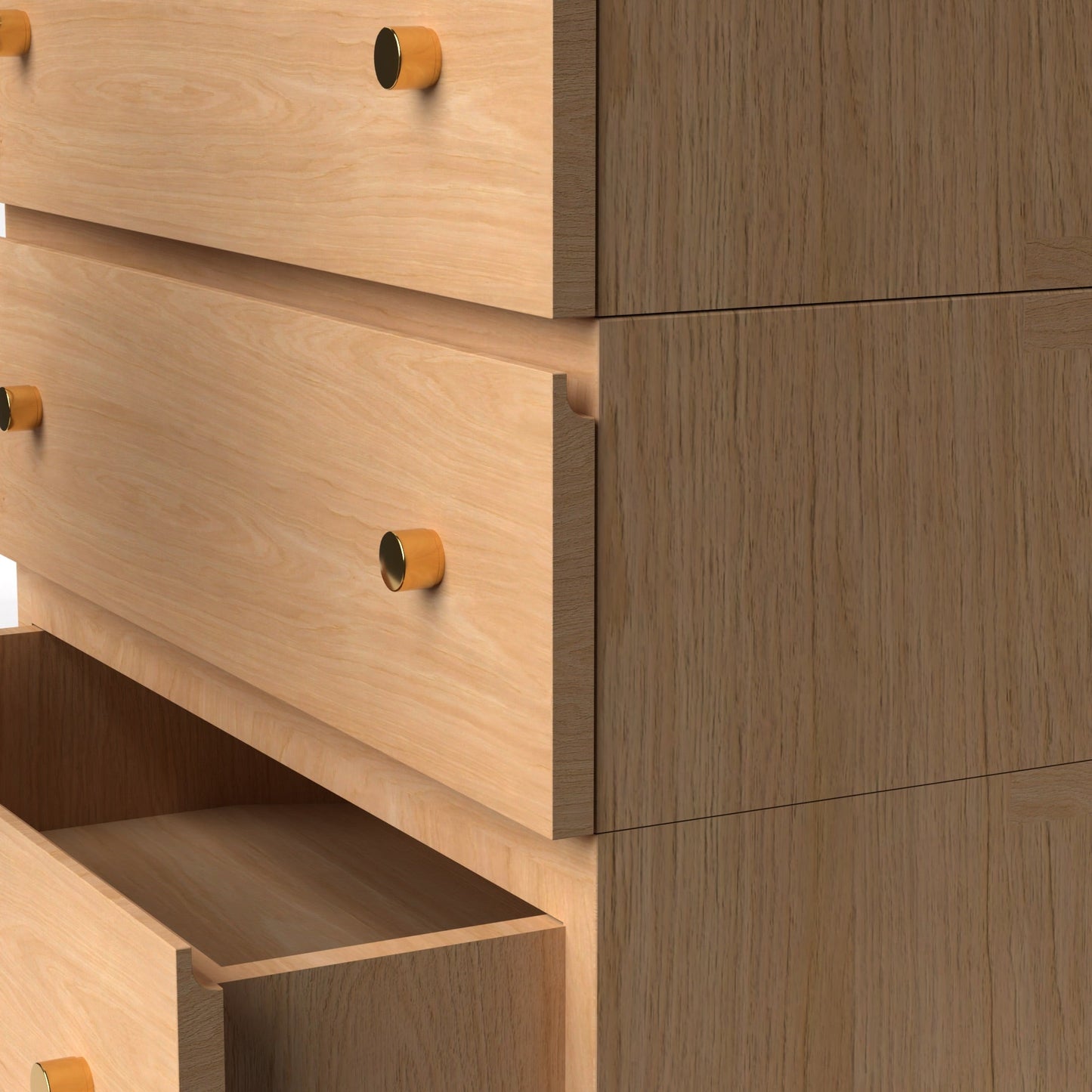 Stava Modular Drawer System | Solid Walnut/Teak/Oak Wood (3x1) | 3 Feet Length