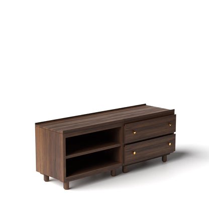 Stava Modular Credenza System | Solid Walnut/Teak/Oak Wood (2x2) | 5.5 Feet Length