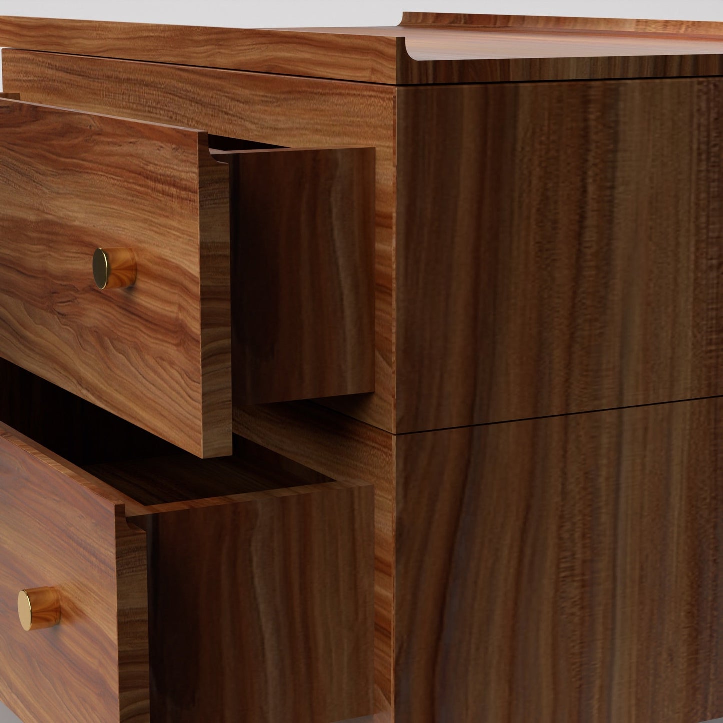 Stava Bedside Table | Solid Walnut/Teak/Oak Wood | 3 Feet Length