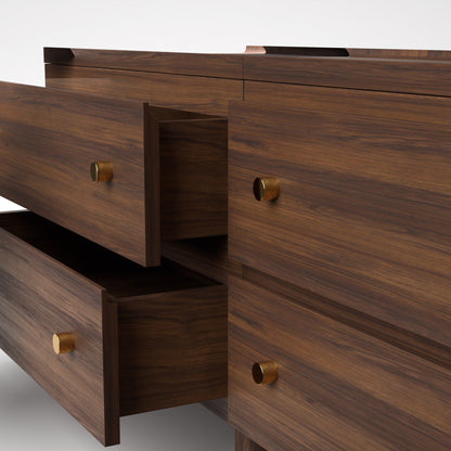 Stava Modular Drawer System | Solid Walnut/Teak/Oak Wood (2x2) | 5.5 Feet Length