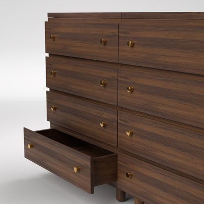 Stava Modular Drawer System | Solid Walnut/Teak/Oak Wood (4x2) | 5.5 Feet Length