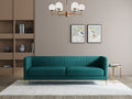 Modern 3-Seater Sofa With Sleek Black Metal Legs