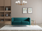 Modern 3-Seater Sofa With Sleek Black Metal Legs