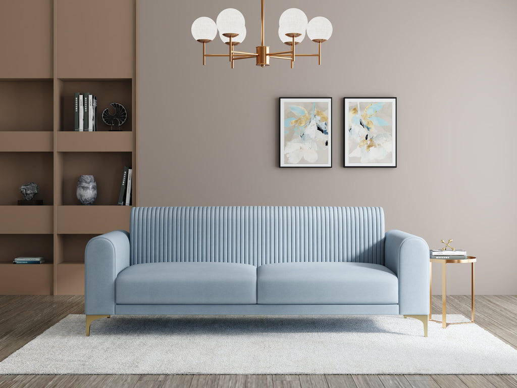 Modern 3-Seater Sofa With Metal Legs