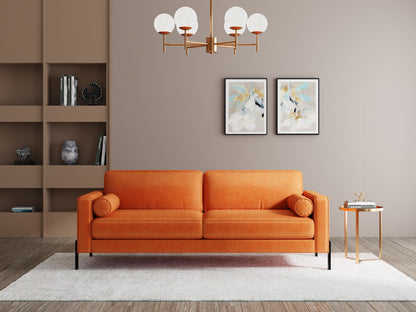 Modern 3 Seater Sofa With Sleek Metal Legs