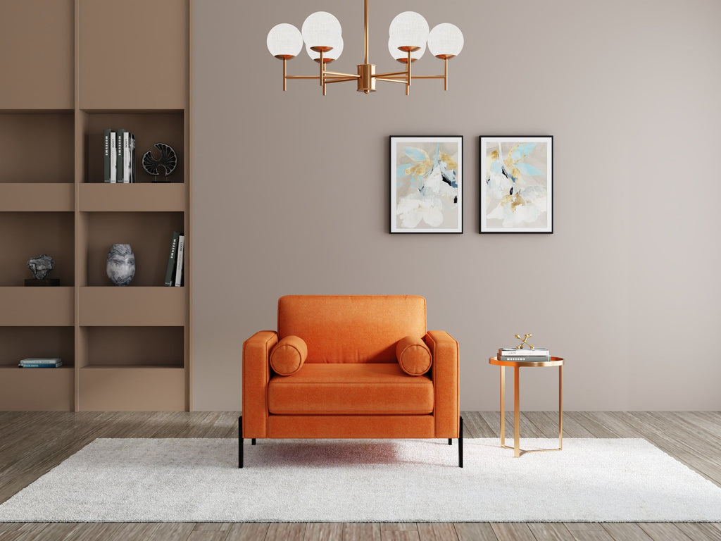 Modern 3 Seater Sofa With Sleek Metal Legs