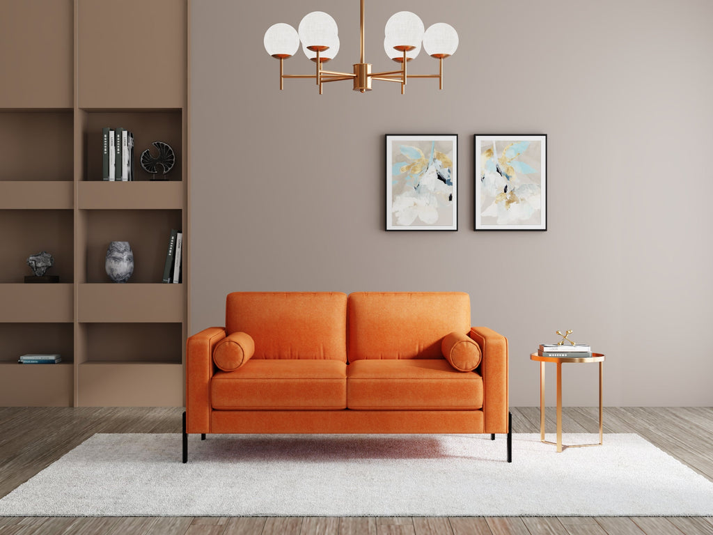 Modern 3 Seater Sofa With Sleek Metal Legs