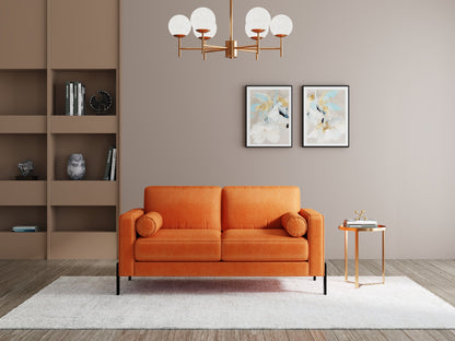 Modern 3 Seater Sofa With Sleek Metal Legs