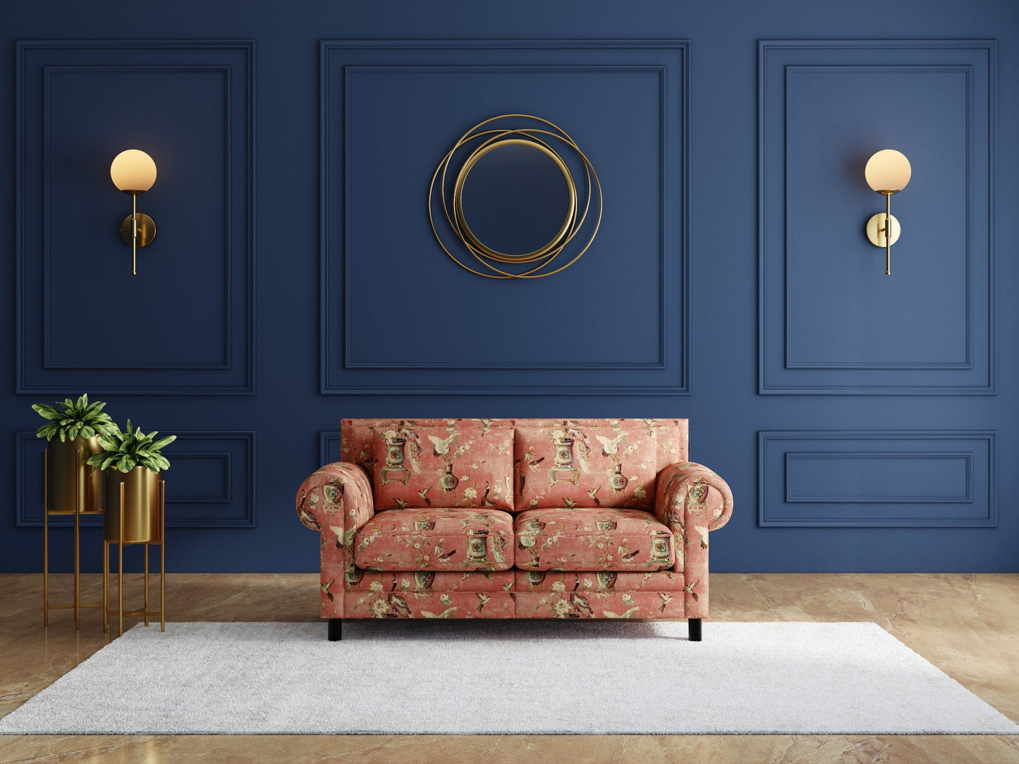 Modern 3-Seater Sofa With Sleek Metal Legs