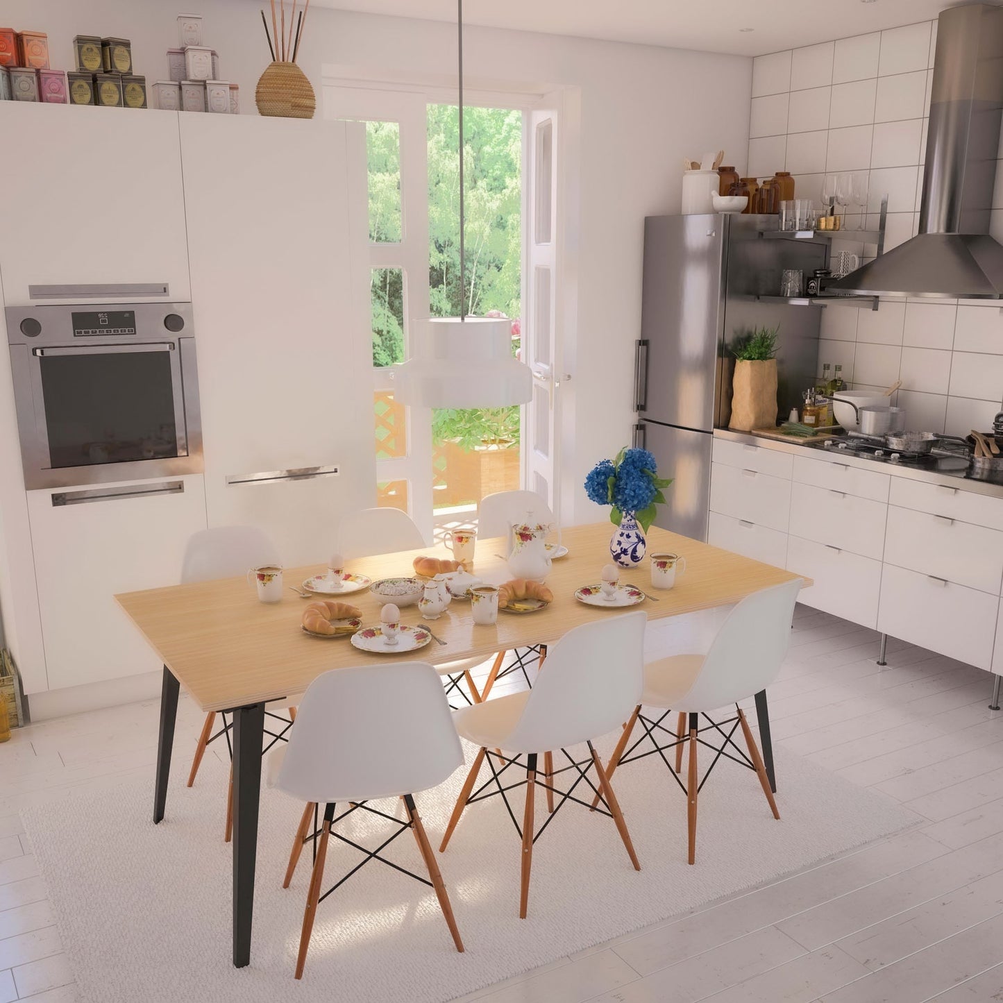 Serenity Dining Table XL (6x3 feet) - White Oak Veneer