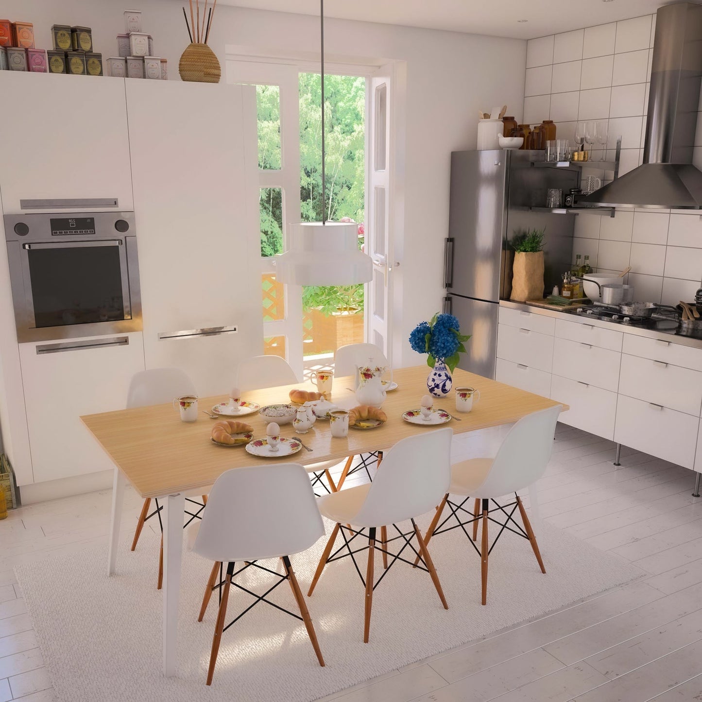 Serenity Dining Table XL (6x3 feet) - White Oak Veneer