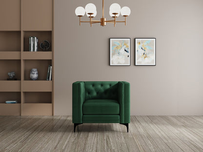 Modern 3 Seater Oslo Sofa With Black Metal Legs
