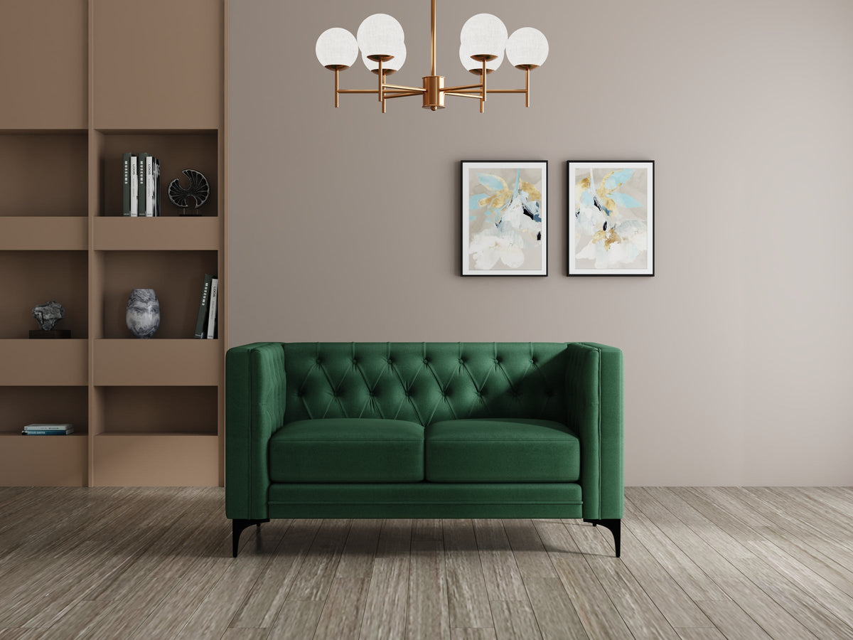 Modern 3 Seater Oslo Sofa With Black Metal Legs