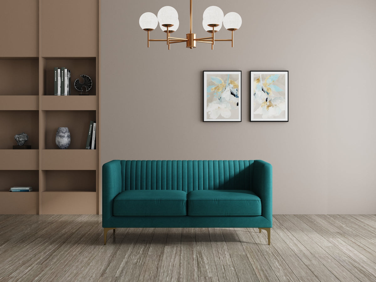 Modern 3-Seater Sofa With Sleek Black Metal Legs