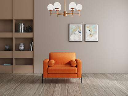 Modern 3 Seater Sofa With Sleek Metal Legs