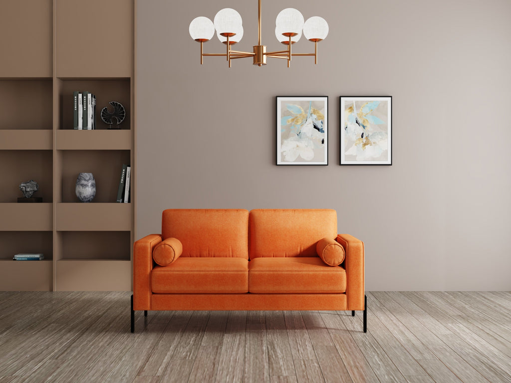 Modern 3 Seater Sofa With Sleek Metal Legs