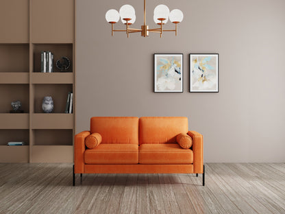 Modern 3 Seater Sofa With Sleek Metal Legs