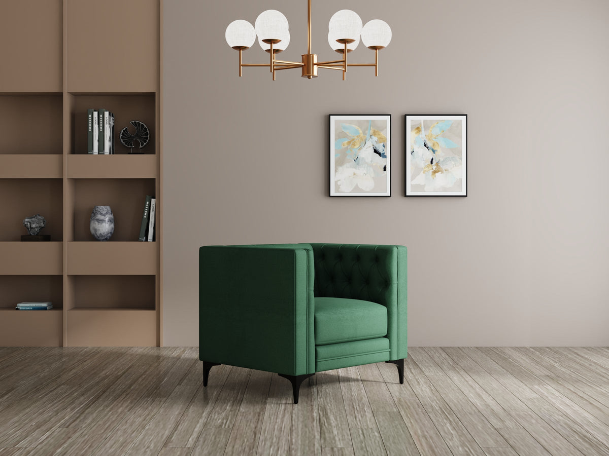 Modern 3 Seater Oslo Sofa With Black Metal Legs