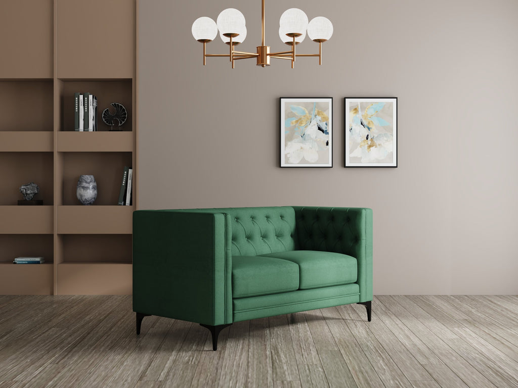 Modern 3 Seater Oslo Sofa With Black Metal Legs
