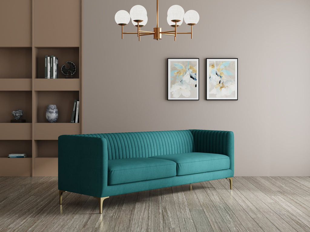 Modern 3-Seater Sofa With Sleek Black Metal Legs