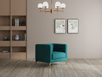 Modern 3-Seater Sofa With Sleek Black Metal Legs