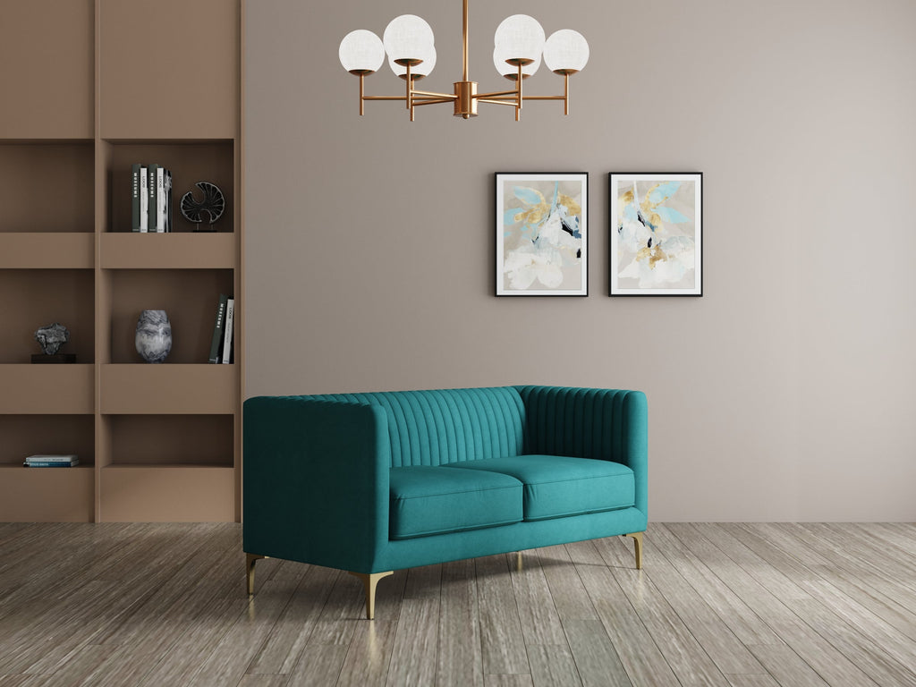 Modern 3-Seater Sofa With Sleek Black Metal Legs