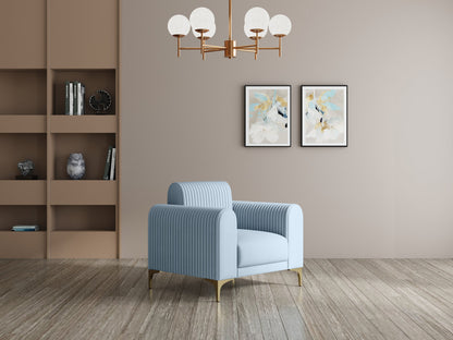 Modern 3-Seater Sofa With Metal Legs