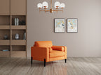 Modern 3 Seater Sofa With Sleek Metal Legs