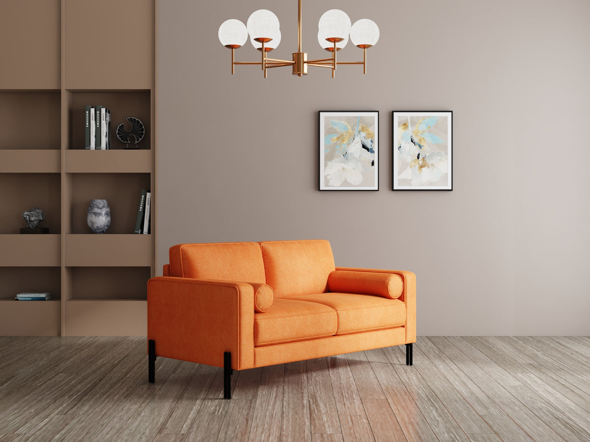Modern 3 Seater Sofa With Sleek Metal Legs