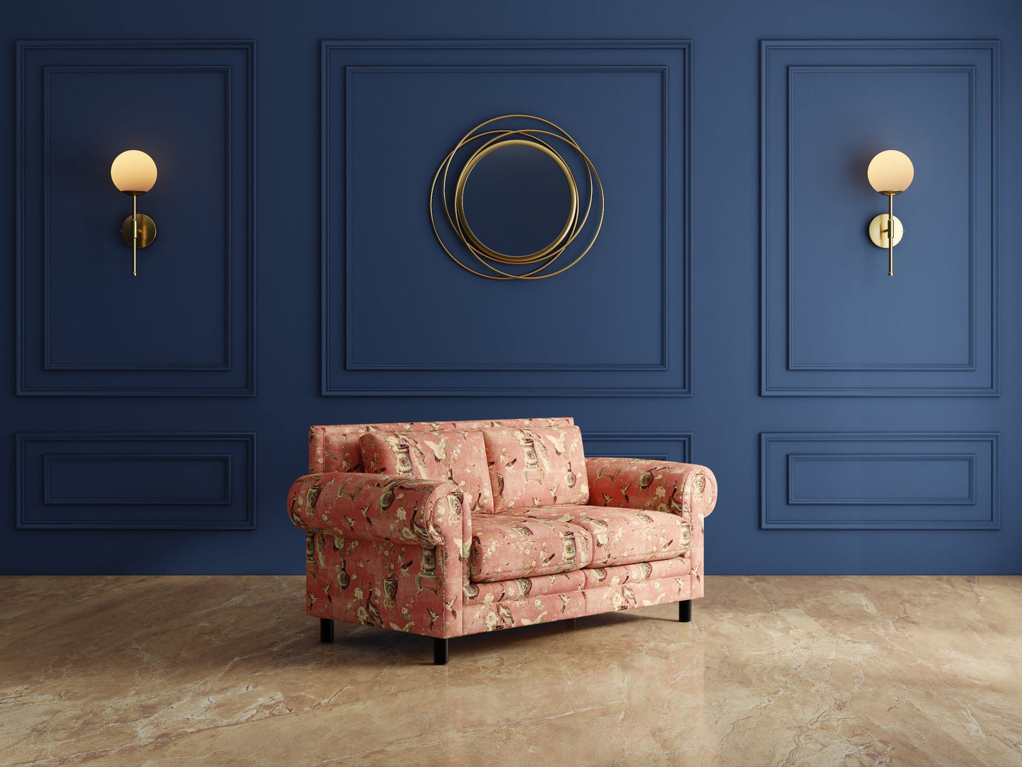 Modern 3-Seater Sofa With Sleek Metal Legs