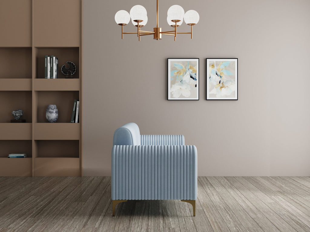 Modern 3-Seater Sofa With Metal Legs